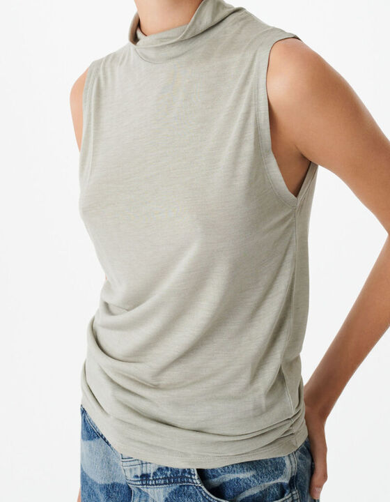 EKHI TANK TOP WITH HIGH COLLAR